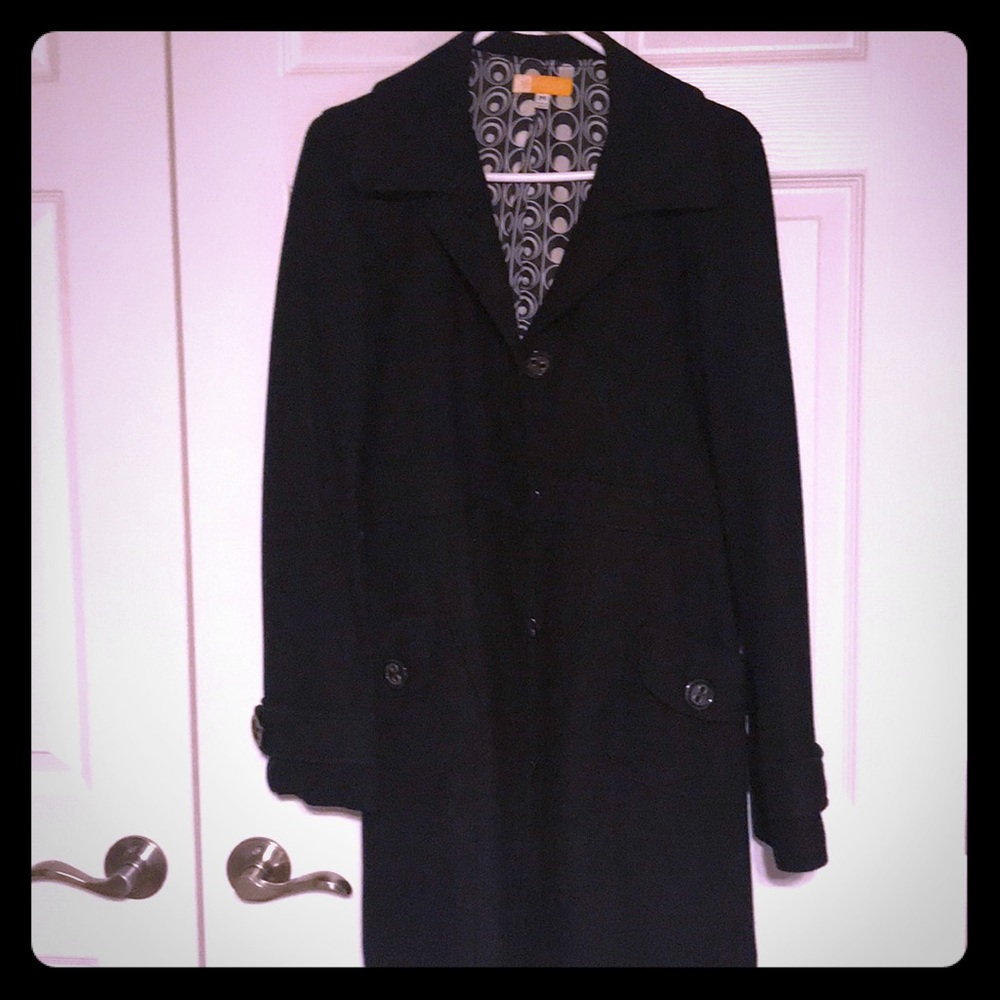 Black Tulle Pea Coat